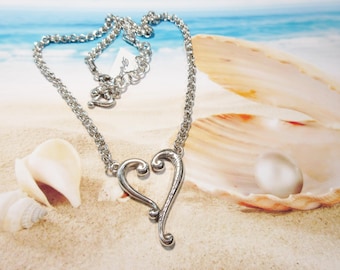 NEW Old stock Brighton Collectibles Adore Me Tuscan Heart Necklace silver plated