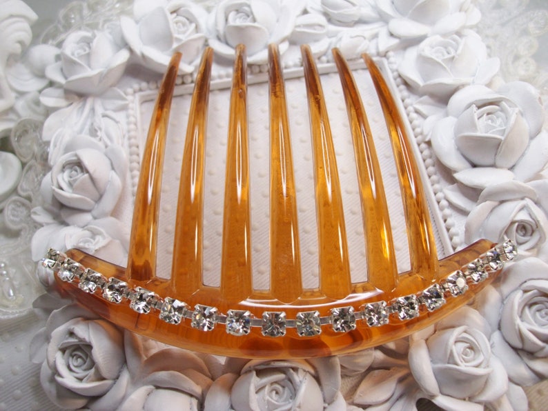 4 Mm Clear Austrian Crystal French Twist Hair Comb Large Hair Etsy