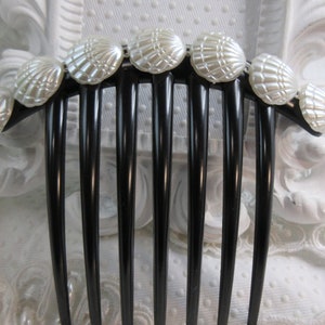 Ivory Color Faux Seashells Mermaid french hair comb Light and easy to wear large black hair comb