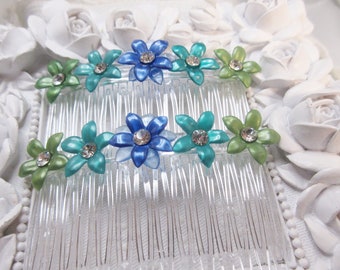 ★?? Handmade Upscaled Crystal 60s Flower Power Hair Combs ??★ Handmade Upscaled Crystal 60s Flower Power Hair Combs - Etsy main image 4