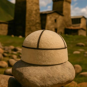 Traditional Svanetian Hat – Handcrafted 100% Wool Hat from Georgia