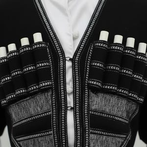 Chokha géorgienne en laine noire | Manteau ethnique national pour homme fait main image 2