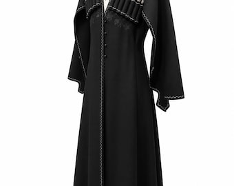 名作ESSAY エッセイGURKHA COAT グルカ コート 黒M Women's Embroidered Georgian Chokha – Custom Gabardine Coat With
