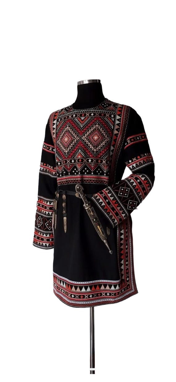 Talavari Georgian Traditional Clothing – Khevsuretian Embroidered