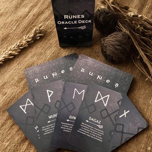 Nordic Runes Oracle Deck · Waarzeggerij voor beginners · Vikings Oracle Card Deck met betekenissen · Heksengeschenk · Waarzeggerij-instrument