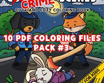 Cozy crime scenes : livre de coloriage relaxant et mignon d'humour noir pour adultes par Jojo Weirdo Pack #3