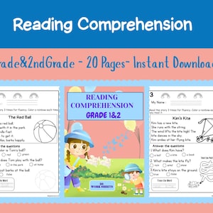 Reading Comprehension Passages Grade 1 & 2 | Printable Worksheets | Reading Fluency | 1st 2nd Grade Reading Activities | Homeschool ELA PDF