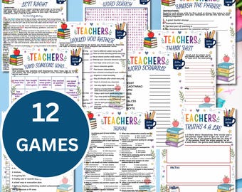Teacher Team Building Games Bundle | 12 Printable Staff Meeting Icebreakers | Back to School Activities | Instant PDF Download