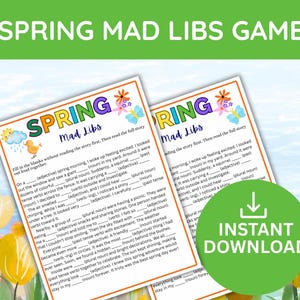 Spring Mad Libs Game Printable | Funny Fill-in-the-blank Party Activity ...