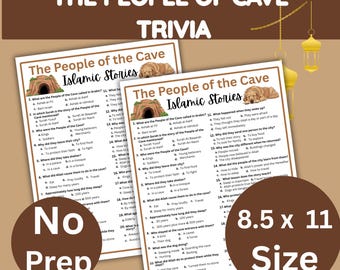 People of the Cave Trivia | Ashab e Kahf Islamic Worksheet for Kids | Quran Story Quiz