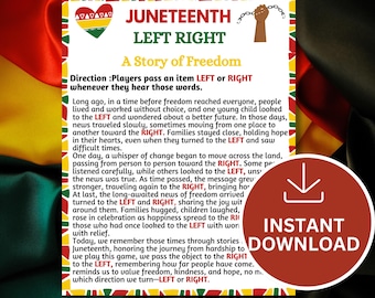 Juneteenth Left Right Game Printable | Black History Party Game | African American Heritage Activity PDF