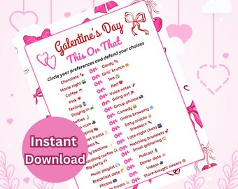 Galentine This or That Game | Girls Night Party Game | Friendship Printable