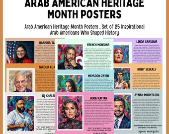 25 Arab American Heritage Month Bulletin Board Posters| April Classroom Decor Poster Set