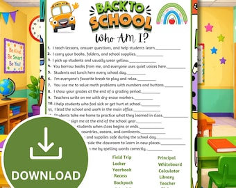 Back to School Who Am I Game Printable | Classroom Guess Who Icebreaker | First Day of School Activity | Instant Download PDF
