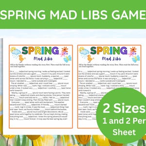 Spring Mad Libs Game Printable | Funny Fill-in-the-blank Party Activity ...