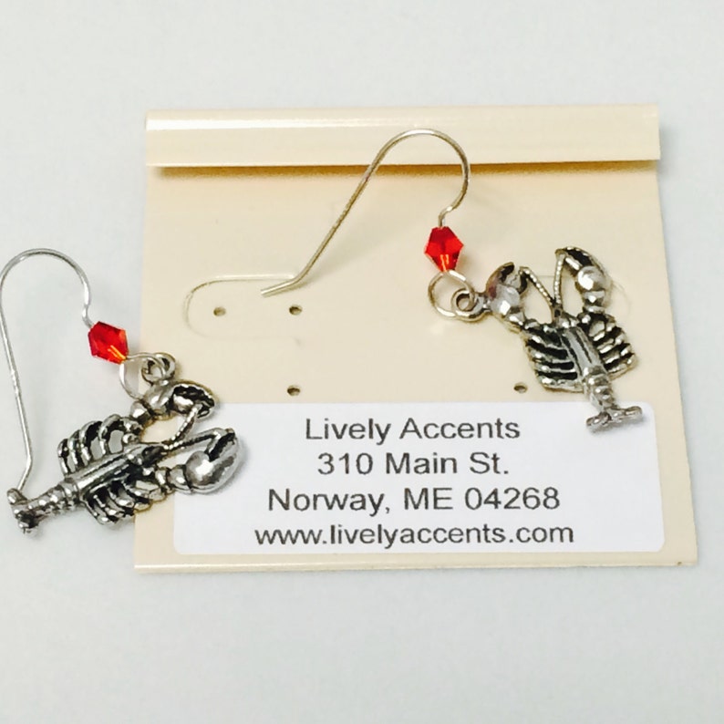 Maine Lobster Earrings in Silver or Gold Etsy