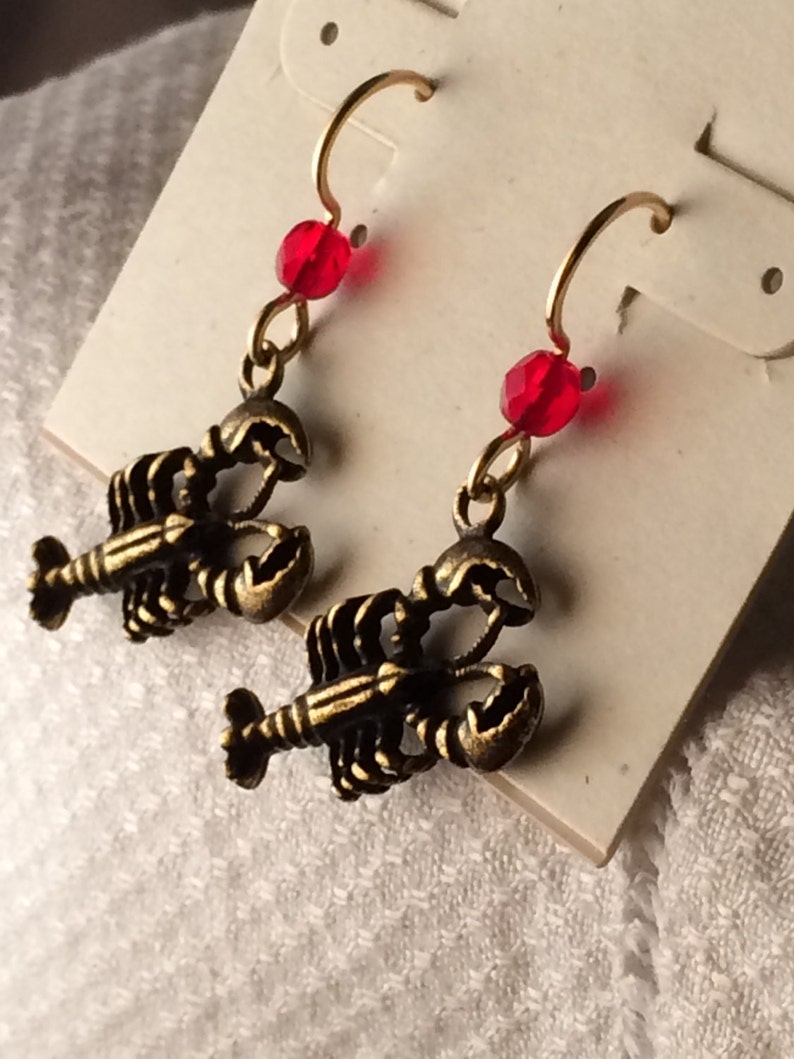 Maine Lobster Earrings in Silver or Gold Etsy
