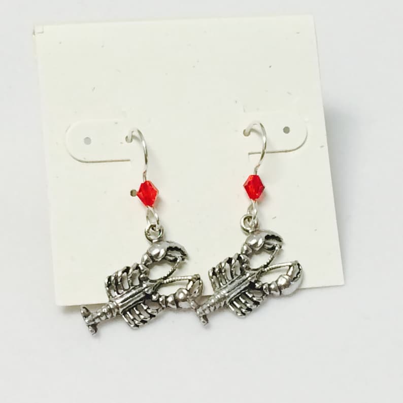 Maine Lobster Earrings in Silver or Gold Etsy