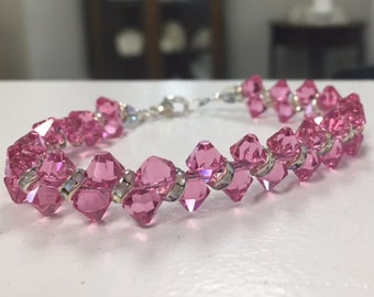 Pink Swarovski Crystal Bracelet