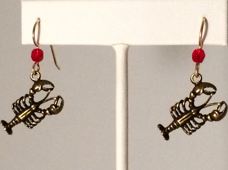 Maine Lobster Earrings in Silver or Gold Etsy
