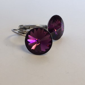 February Birthstone Swarovski Crystal Earrings