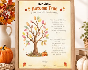 Autumn Fingerprint Tree Keepsake, Toddler Fall Art Activity (Digital Download)