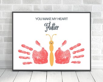 Butterfly Handprint Art, Mother's Day Keepsake, Kids Spring Craft (Digital Download)