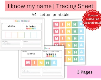 Personalized Name Tracing Worksheet: Toddler Learning Activity (Digital Download)