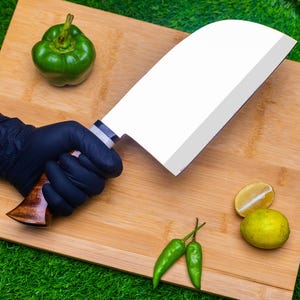 Traditional Serbian Cleaver Knife - Hand Forged Chef Knife Gift for Him, Butcher Knife for BBQ, Personalized Knife for Dad gift for chef