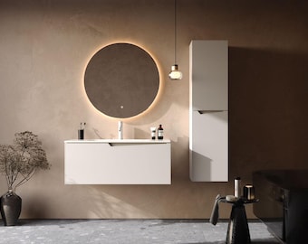 Braga Bathroom Cabinet Set- Ready to Install, Pre-Assembled, - 3 Pieces Sets (Mirror+Sink+Sink Cabinet) - 4 Pieces Sets 3+ Tall Cabinet