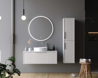 Set di mobili da bagno Hole - Pronti per l'installazione, preassemblati, disponibili in diverse misure e colori, montaggio a parete.