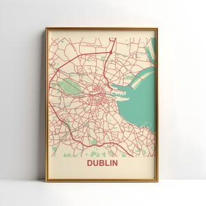 Dublin Gift Map Of Dublin Wall Decor, Dublin Gift Idea