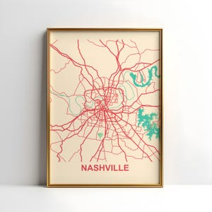 Nashville Map Gift, Nashville Map Print, Map of Nashville