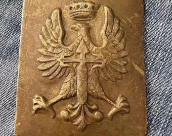 Vintage German Brass Belt Buckle - Jeans Belt Buckle - Belt Charms Collectible - 19th Century Souvenir