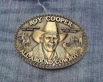 Vintage Cowboy Brass Belt Buckle - Jeans Belt Buckle - Belt Charms Collectible - 80s' US Souvenir