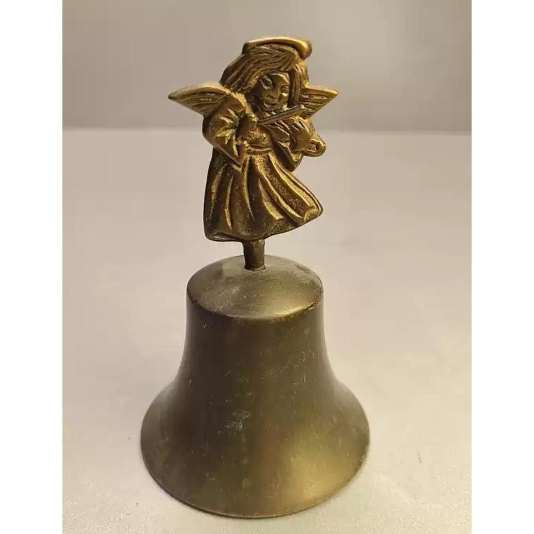 Classic Brass Vintage Ringing Bell With Angel Design Handle ...