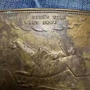 Vintage Buffalo Brass Belt Buckle - Jeans Belt Buckle - Belt Charms Collectible - 19th US Souvenir image 3