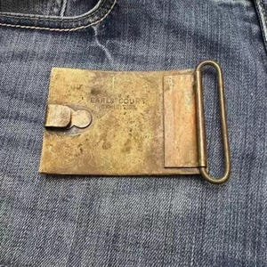 Vintage Buffalo Brass Belt Buckle - Jeans Belt Buckle - Belt Charms Collectible - 19th US Souvenir image 4