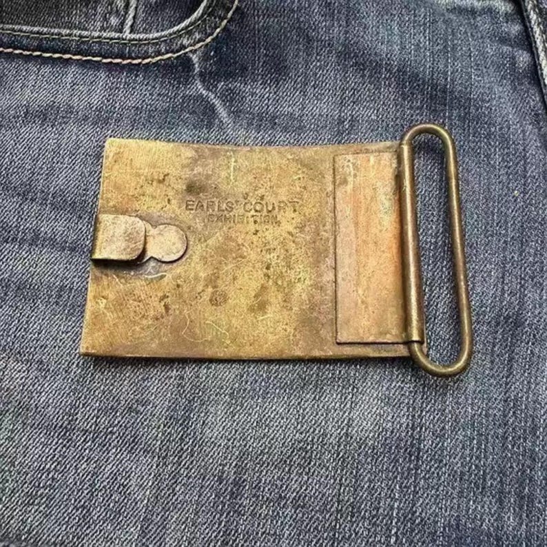 Vintage Buffalo Brass Belt Buckle - Jeans Belt Buckle - Belt Charms Collectible - 19th US Souvenir image 4