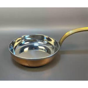 Vintage Copper Saucepan Cook Pot with Stainless Steel Lining, Frying Pan, Antique Copper Cookware, Country Farmhouse Kitchenware