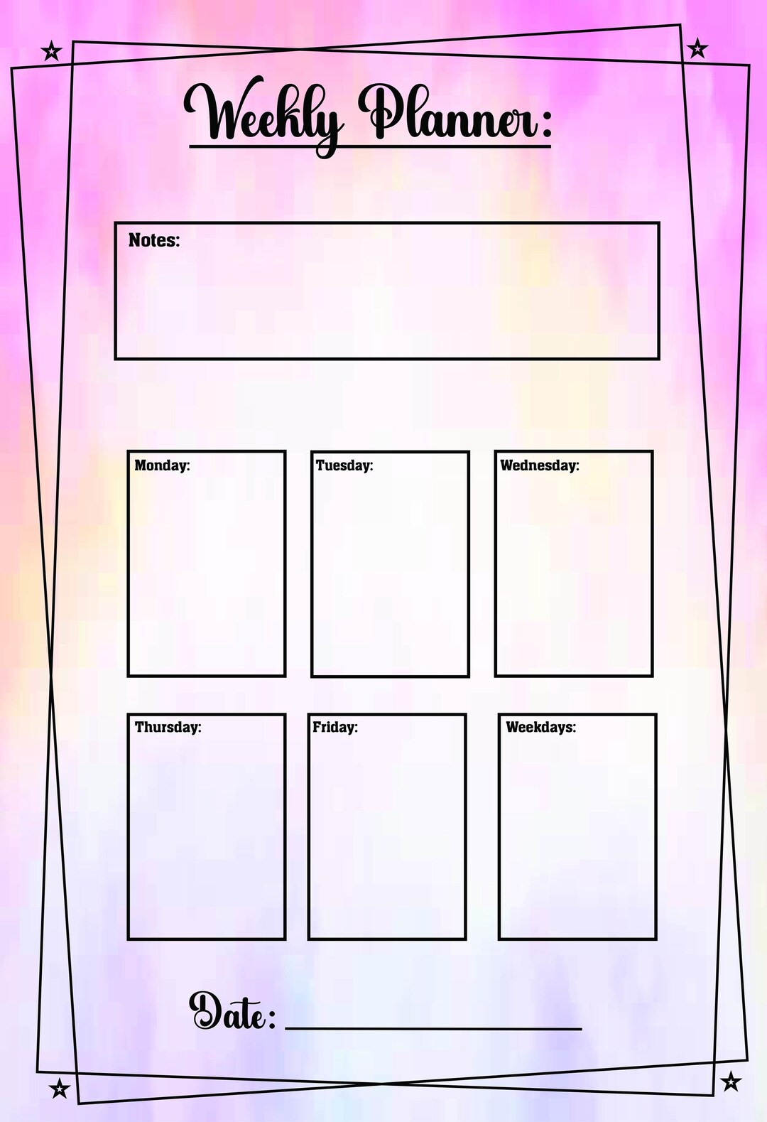Minimalist Weekly Planner Template: Printable Organizer (digital ...