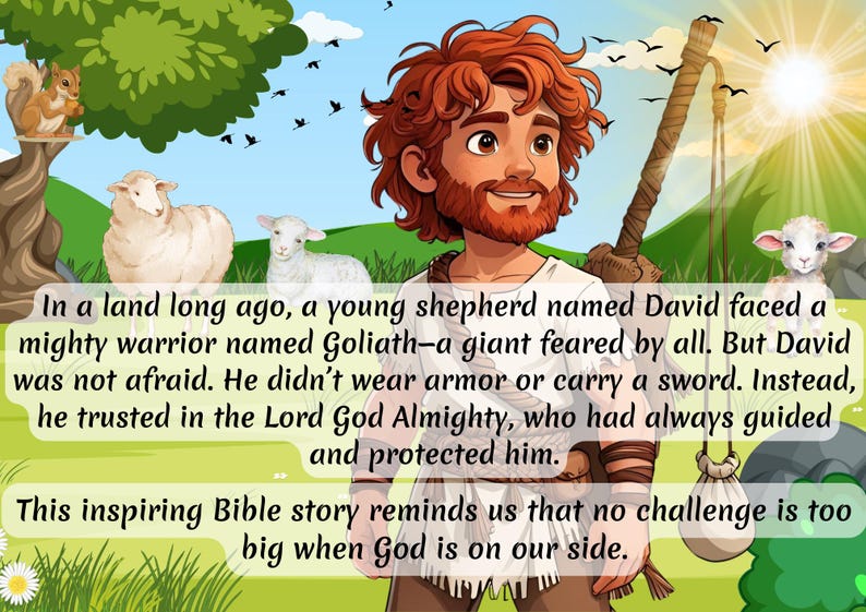 David and Goliath Story, Bible Stories for Kids,christian Children’s ...