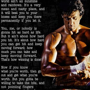 Rocky Balboa Inspirational Quote Poster – Movie Print Wall Art | Boxing Motivation Decor 20x30