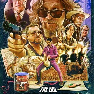 The Big Lebowski Poster – The Dude Wall Art Print, Cult Classic Movie Decor 20x30