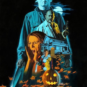 Michael Myers Halloween Poster – Horror Movie Wall Art, Slasher Film Decor, Scary Mask Print, Halloween Killer Artwork, Creepy Home Decor