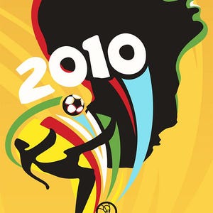 2010 World Cup South Africa Poster | Vintage Soccer Wall Art | FIFA Football Print