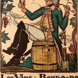 Bourgogne Wine Taster 1932 Poster – French Vintage Wine Art Print, Burgundy Wall Decor, Sommelier Gift