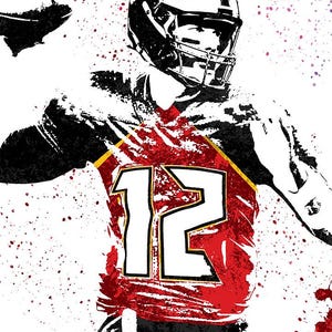 Tom Brady Tampa Bay Buccaneers Poster | Football Legend Wall Art | NFL Sports Decor | 20x30 Print for Man Cave or Game Room