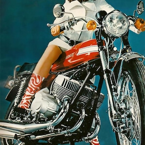 Kawasaki 500 MACH III 1970 Poster – Vintage Motorcycle Wall Art Print 20x30