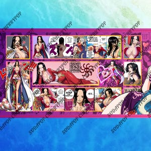 May include: A rectangular purple graphic featuring multiple images of a manga character. The images are in a comic strip style, with vibrant colours and dynamic poses. The character is depicted in various outfits and settings. The text "SODAPOP CHERRYPOP" is repeated along the edges.